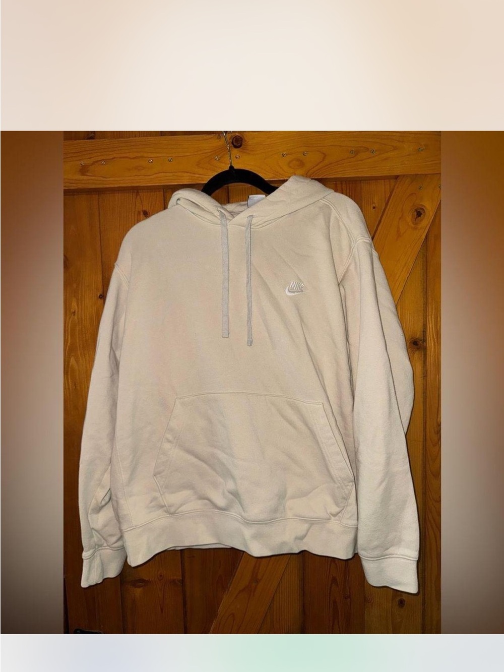 Nike Men’s Cream Pullover Hoodie with Subtle Logo